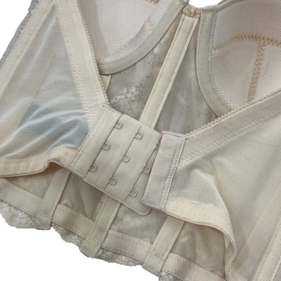 Dominique Womens Lace Longline Strapless Bra Bustier 32C Beige Adj Back Closure - Picture 11 of 11